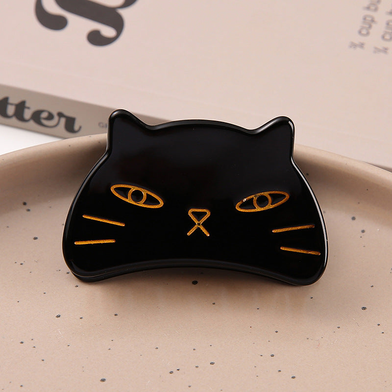 Cat Shaped Acetate Claw Clip With Metal Teeth - Color_07