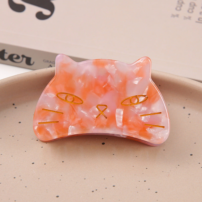 Cat Shaped Acetate Claw Clip With Metal Teeth - Color_08