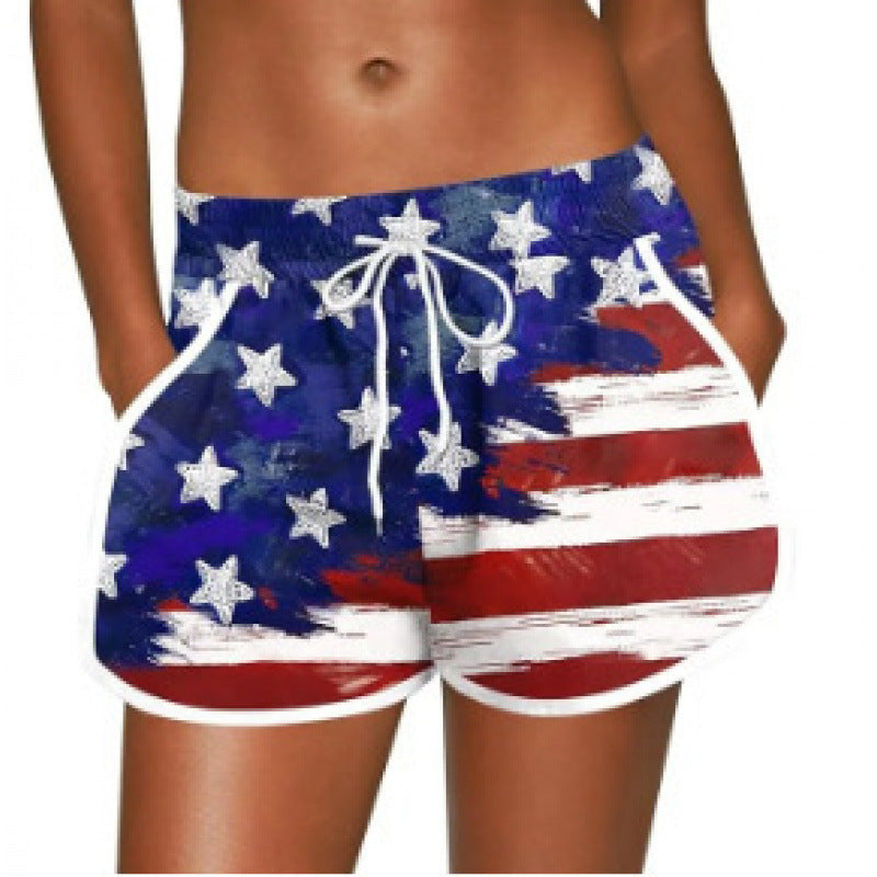 Tropical Print Drawstring Beach Shorts - S2362