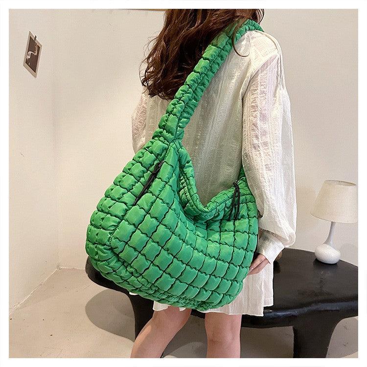 Oversized Quilted Puffer Hobo Bag