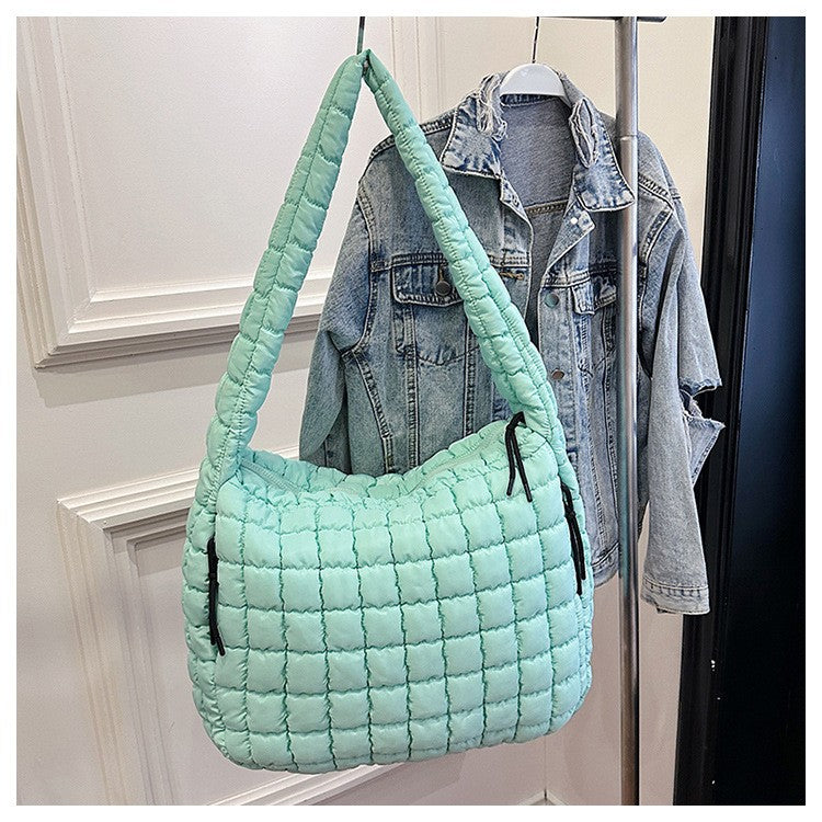 Oversized Quilted Puffer Hobo Bag