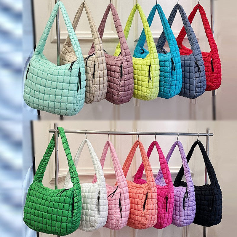 Oversized Quilted Puffer Hobo Bag