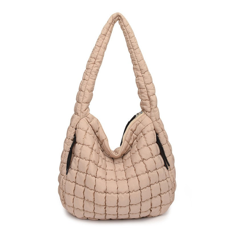 Oversized Quilted Puffer Hobo Bag