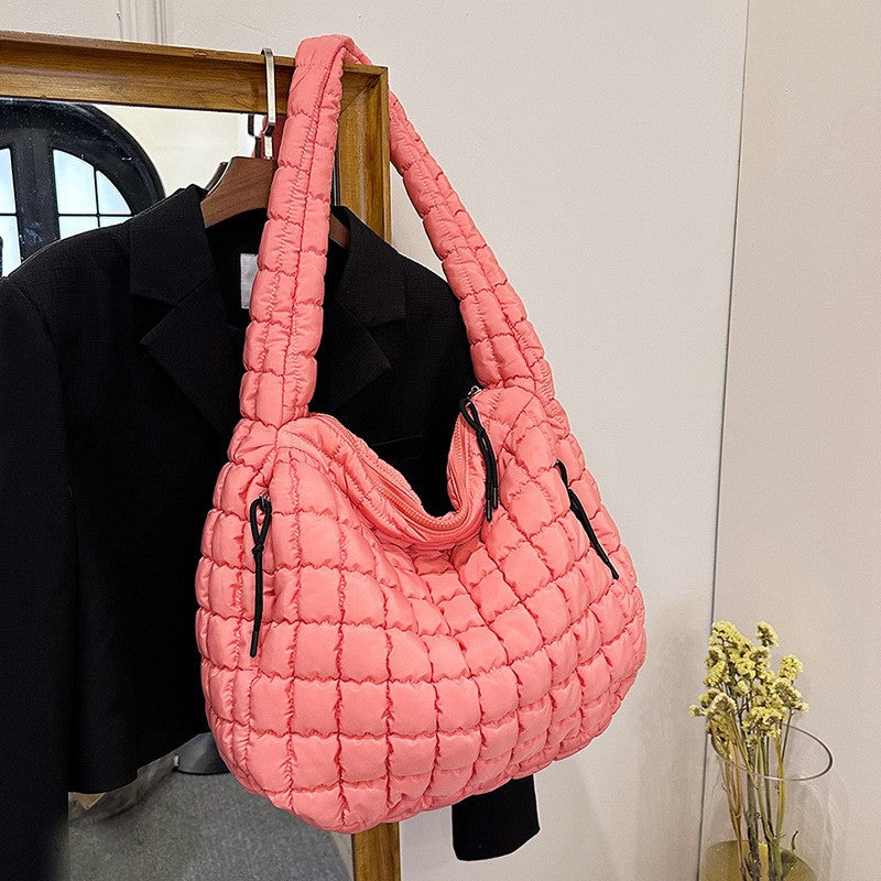 Oversized Quilted Puffer Hobo Bag