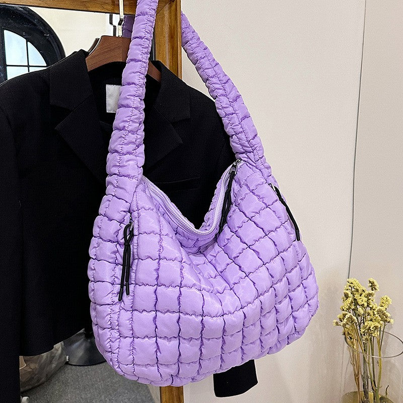Oversized Quilted Puffer Hobo Bag