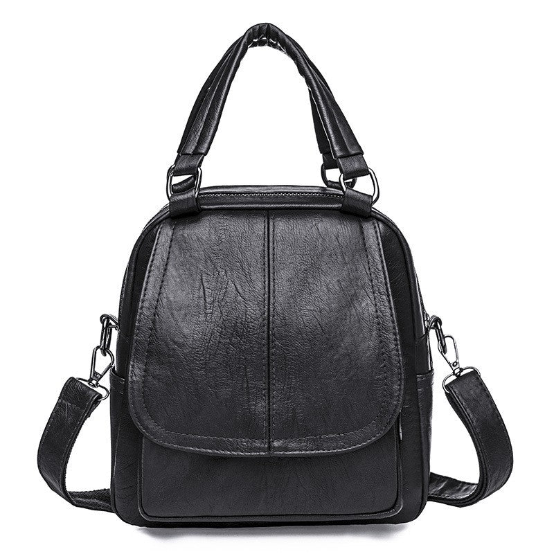 Mini Convertible Backpack with Top Handles - Black