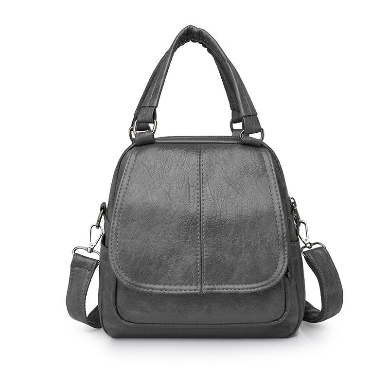 Mini Convertible Backpack with Top Handles - Gray
