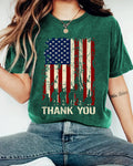 Distressed American Flag Graphic T-Shirt - Green