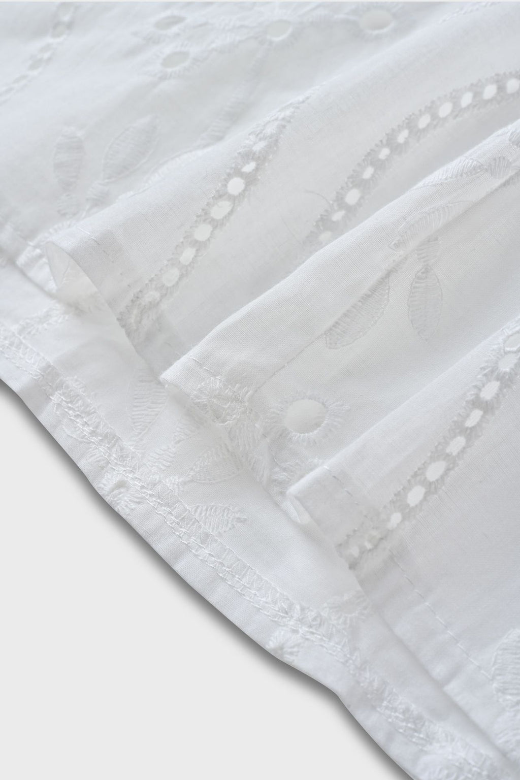 Eyelet Embroidered V Neck Mini Sundress - White - 7