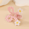Striped Bow and Butterfly Claw Clips - Pink