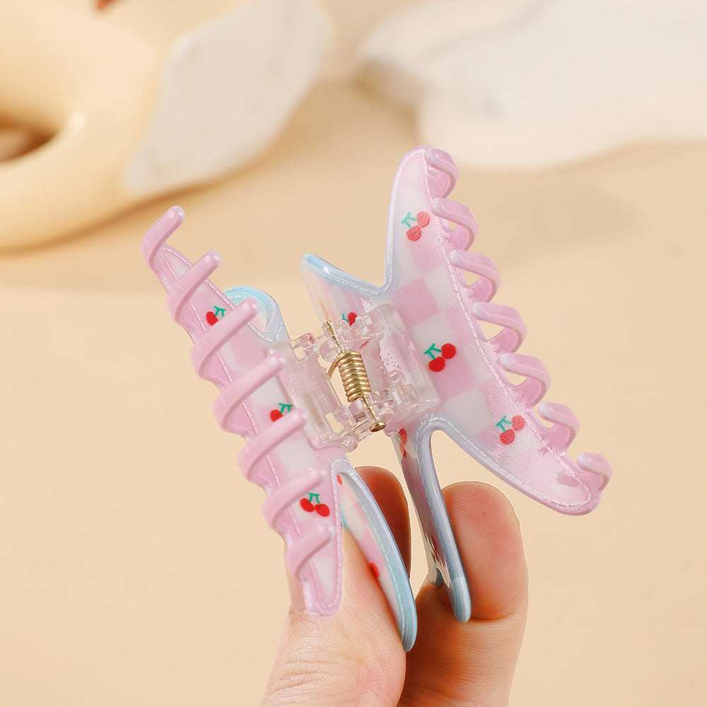 Striped Bow and Butterfly Claw Clips - view 1