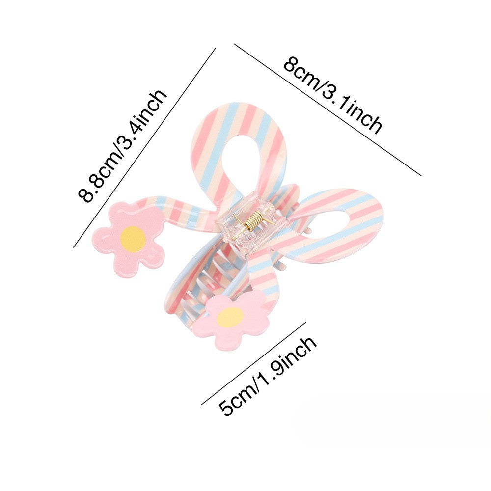 Striped Bow and Butterfly Claw Clips - view 2