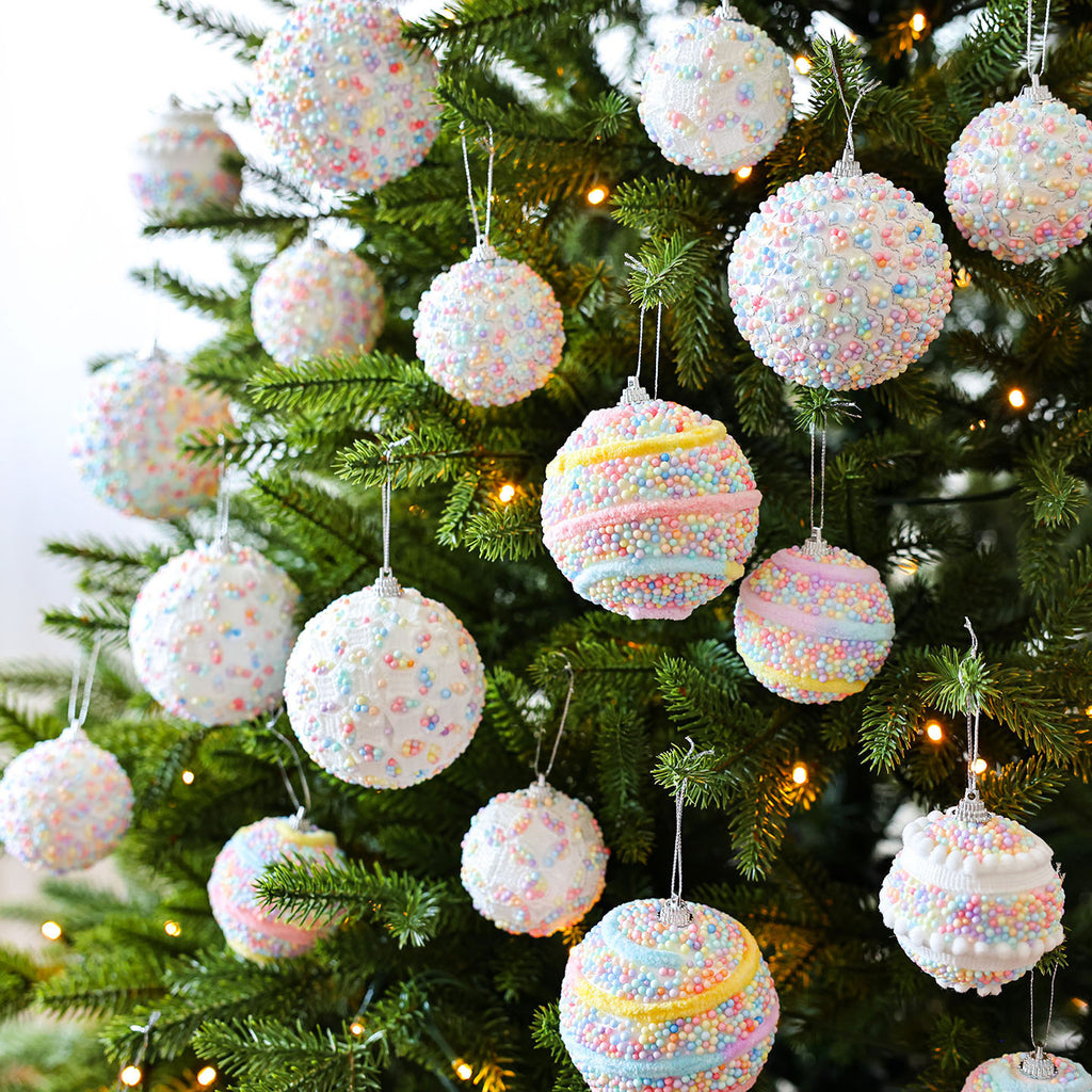 Foam Christmas Ball Ornaments With Sprinkle Texture - view 1