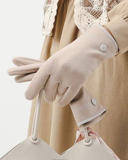 Fleece Lined Buckle Cuff Winter Gloves