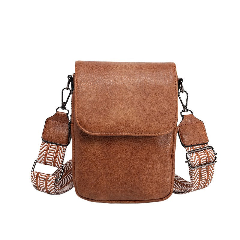Mini Flap Phone Crossbody Bag With Guitar Strap