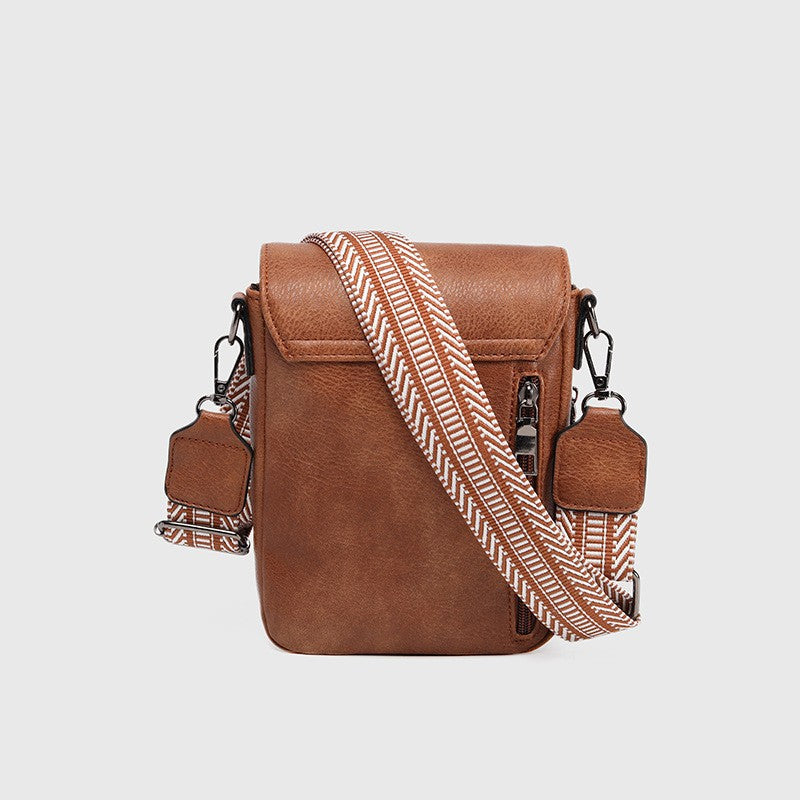 Mini Flap Phone Crossbody Bag With Guitar Strap
