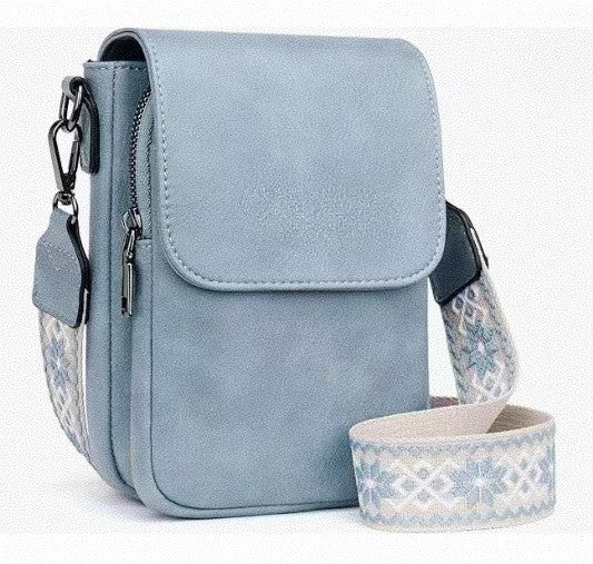 Mini Flap Phone Crossbody Bag With Guitar Strap