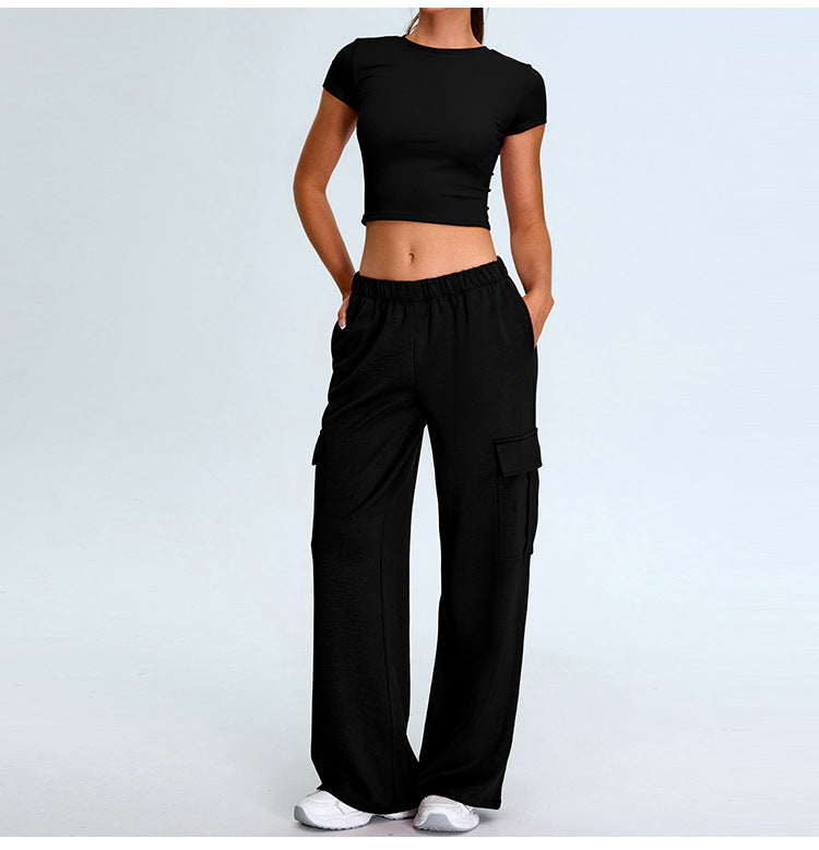 Sleek Fitted Short Sleeve Crop T-Shirt - view 1