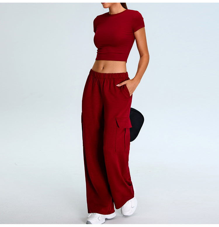 Sleek Fitted Short Sleeve Crop T-Shirt - view 2