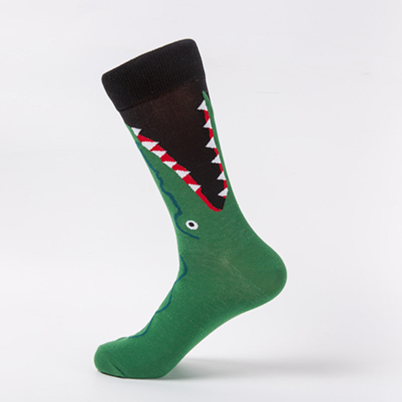 Animal Motif Cotton Crew Socks - Color_04