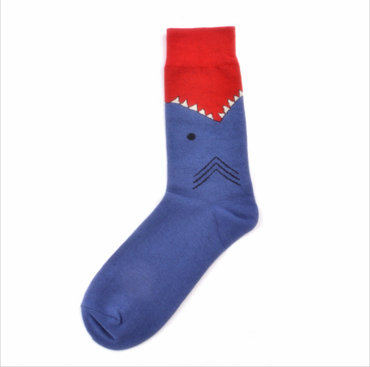 Animal Motif Cotton Crew Socks - Color_05