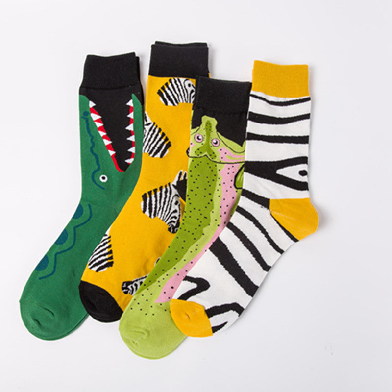 Animal Motif Cotton Crew Socks - view 1
