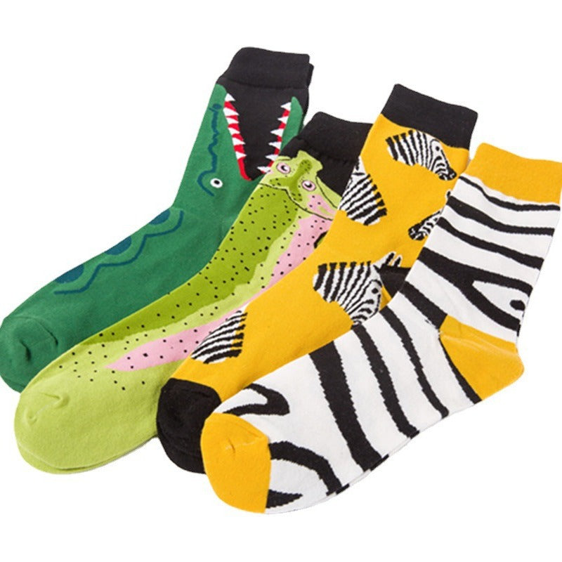 Animal Motif Cotton Crew Socks - view 2