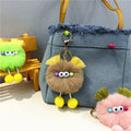 Furry Doll Keychain With Pom Legs - Khaki