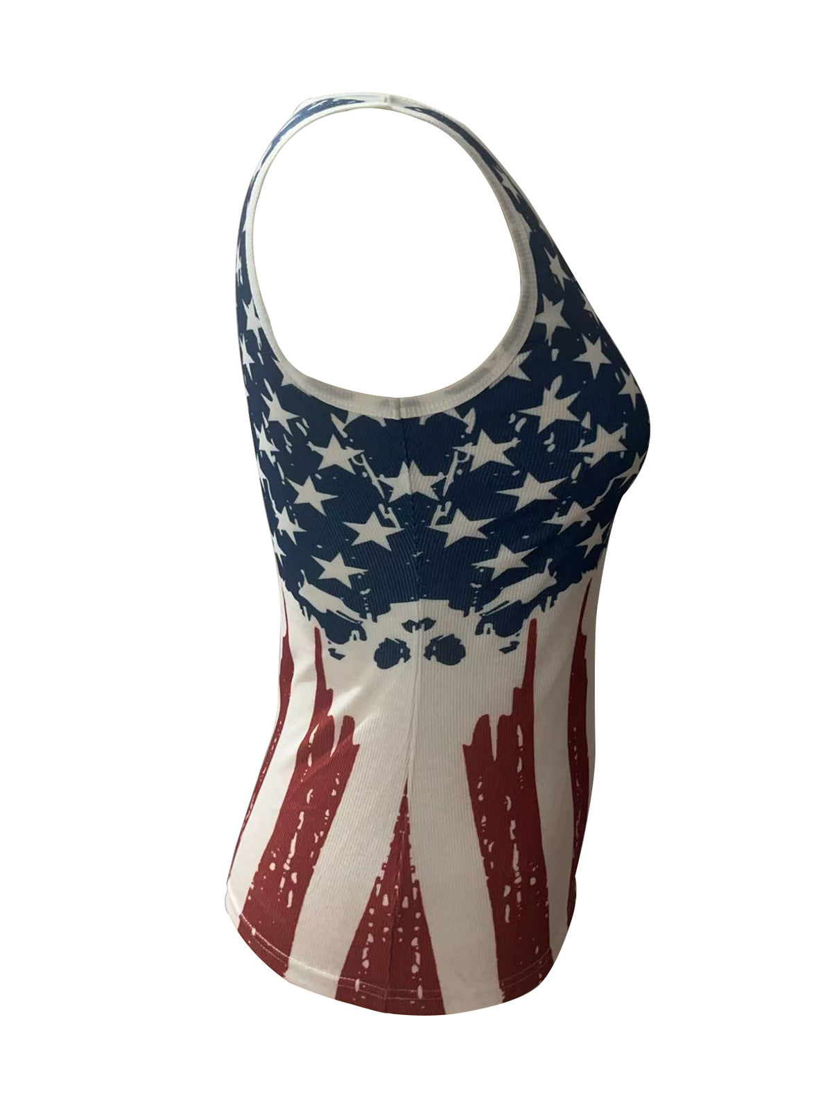 Vintage American Flag Print Tank Top - Decor - 2