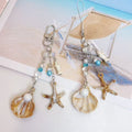 Seashell Starfish Beaded Bag Charm Keychain - NO-2