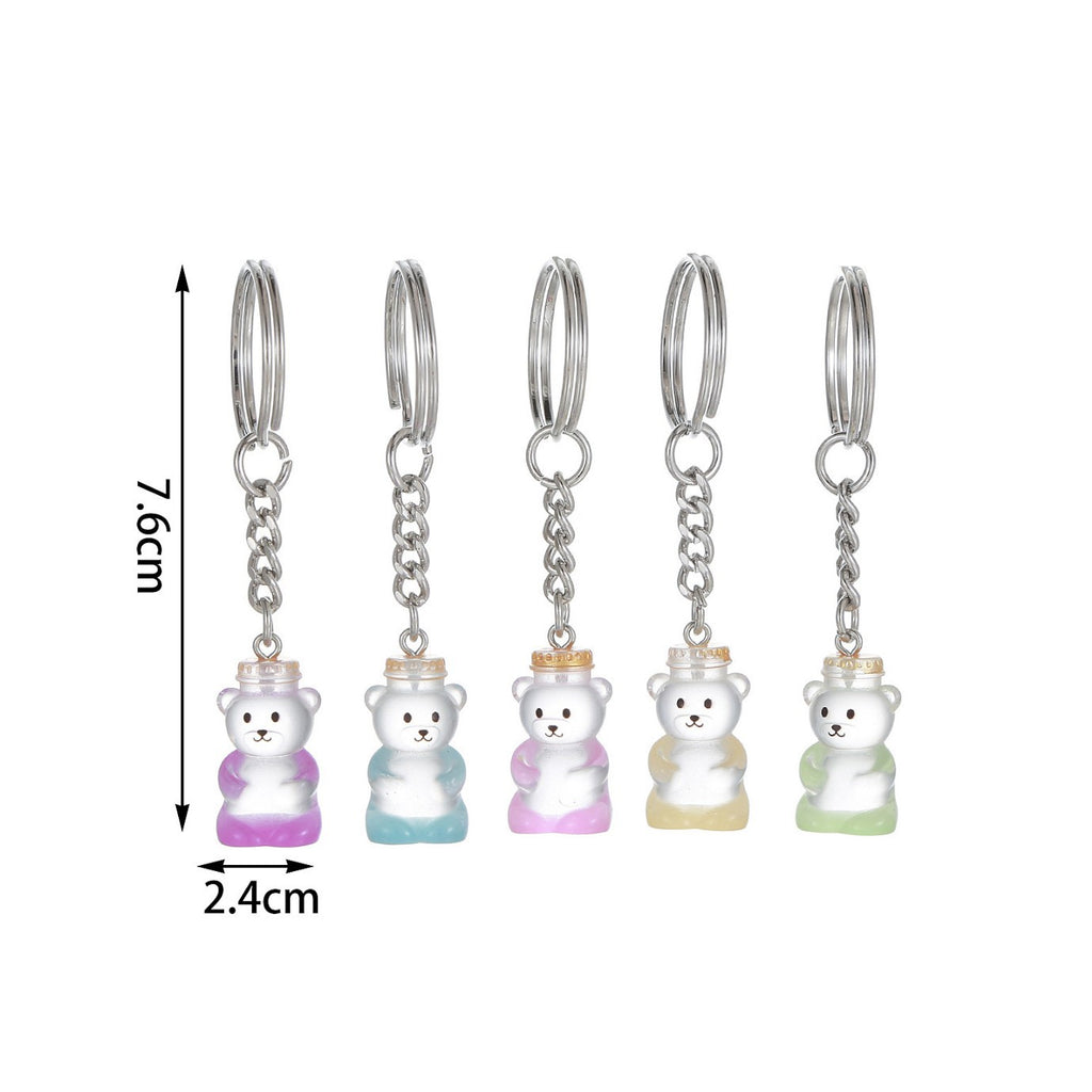 Glow in the Dark Bear Keychain Set - Color - 3