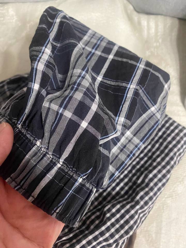 Hidden Button Fly Plaid Boxer Shorts