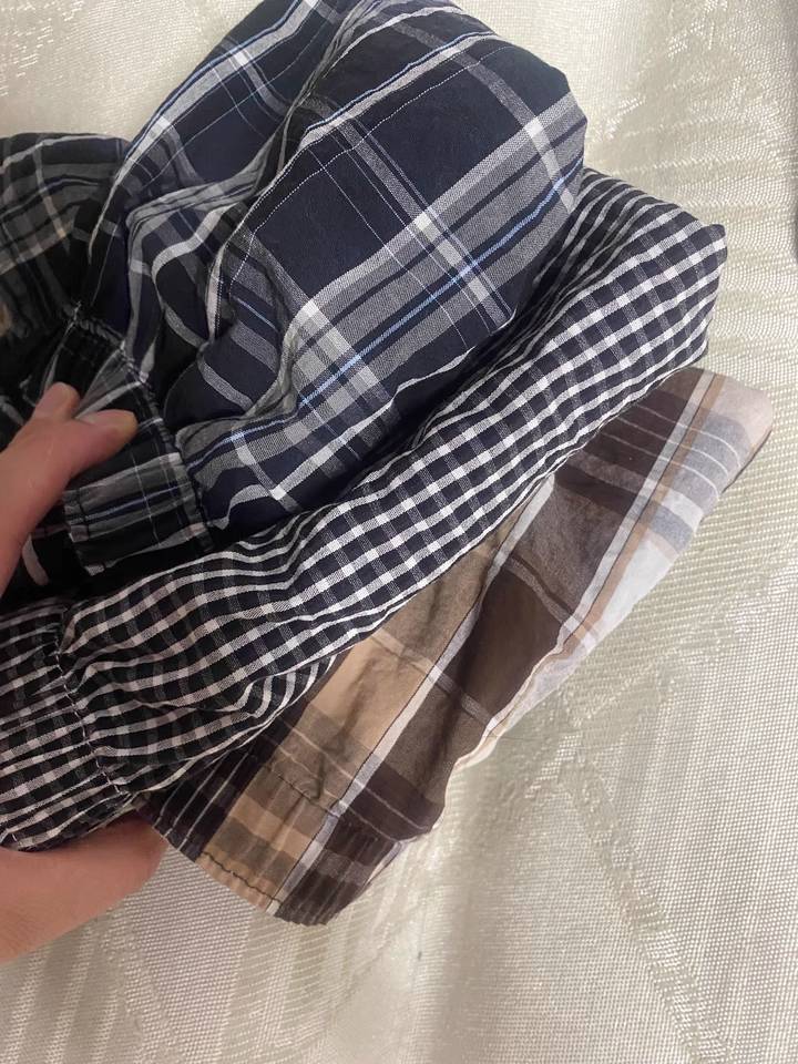Hidden Button Fly Plaid Boxer Shorts - view 2