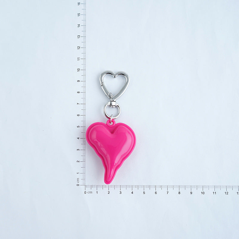 Glossy Puffy Heart Keychain Bag Charm - view 2