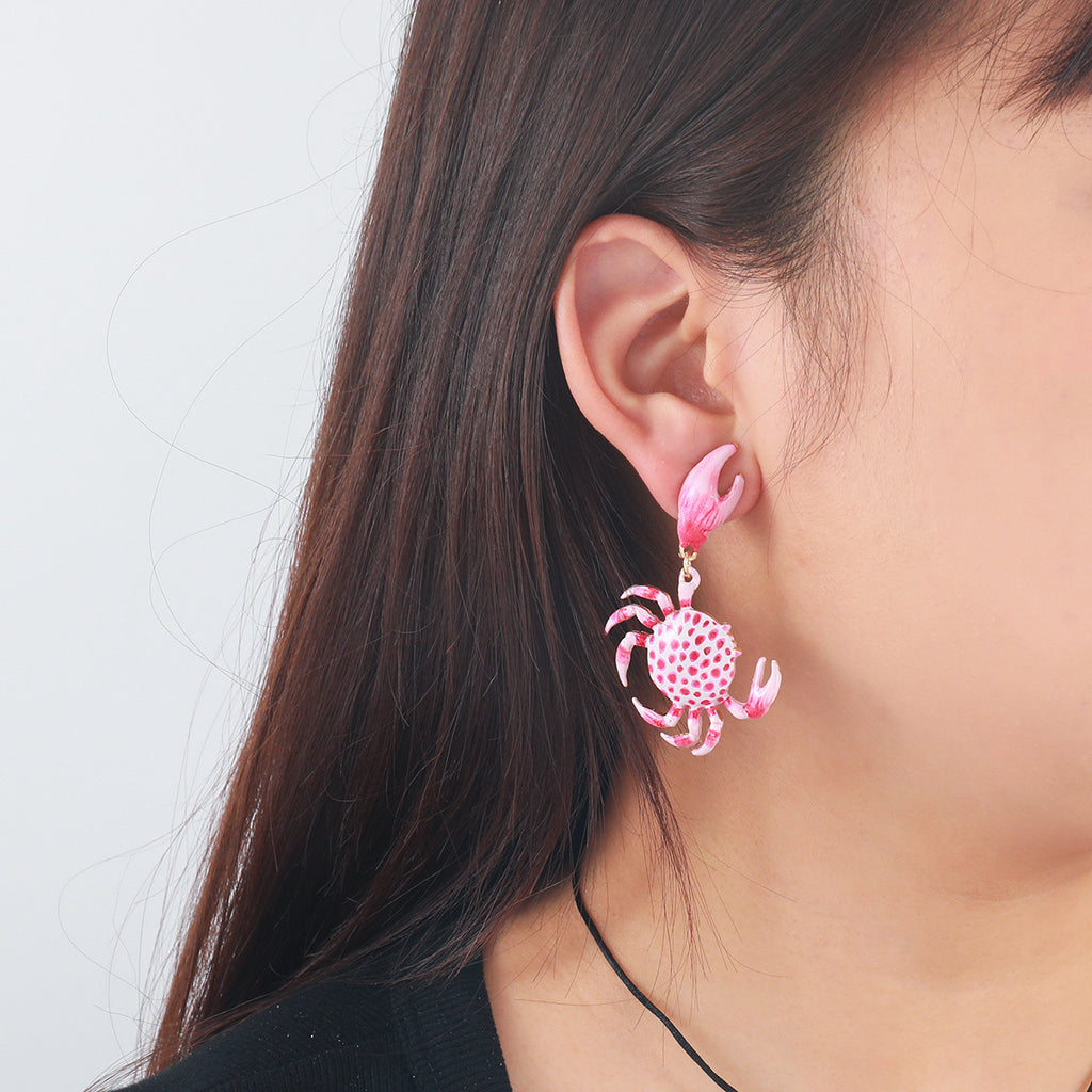 Spotted Crab Dangle Earrings