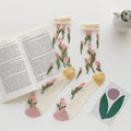 Sheer Tulip Embroidered Crew Socks - Turmeric