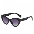 Pointed Cat Eye Gradient Lens Sunglasses - Black-1