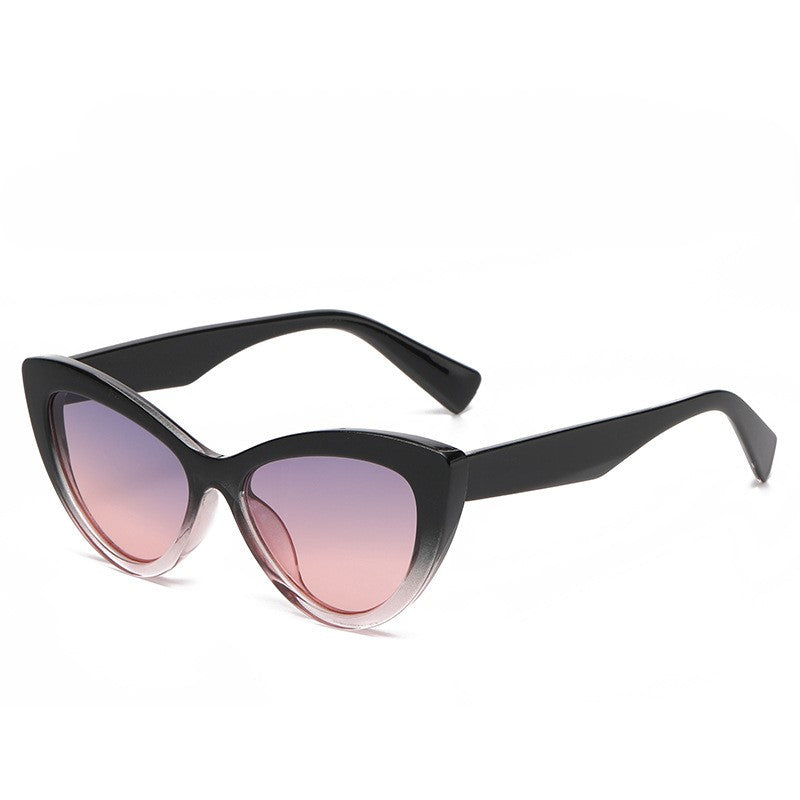 Pointed Cat Eye Gradient Lens Sunglasses - Purple