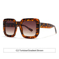 Oversized Square Frame Gradient Sunglasses - Decor