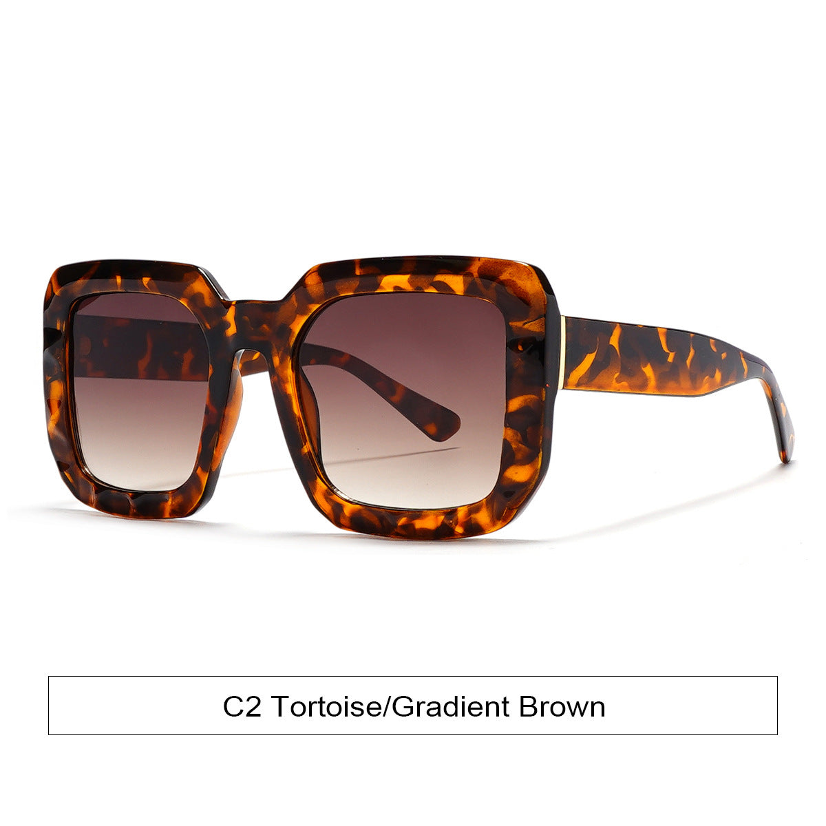 Oversized Square Frame Gradient Sunglasses - Decor
