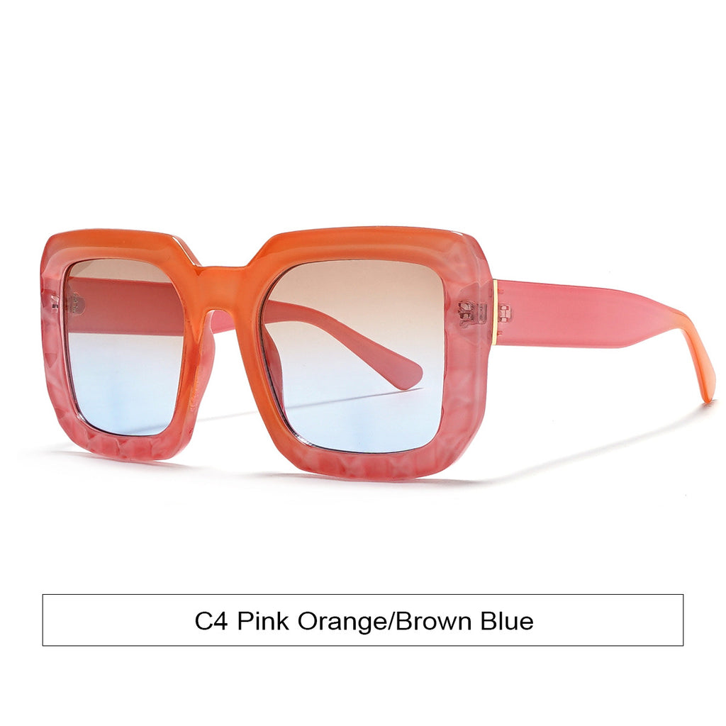 Oversized Square Frame Gradient Sunglasses - Orange