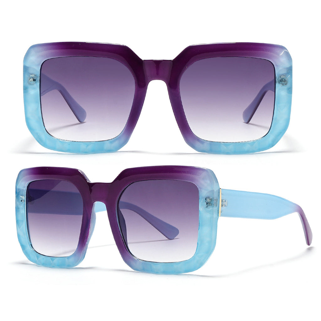 Oversized Square Frame Gradient Sunglasses - Purple