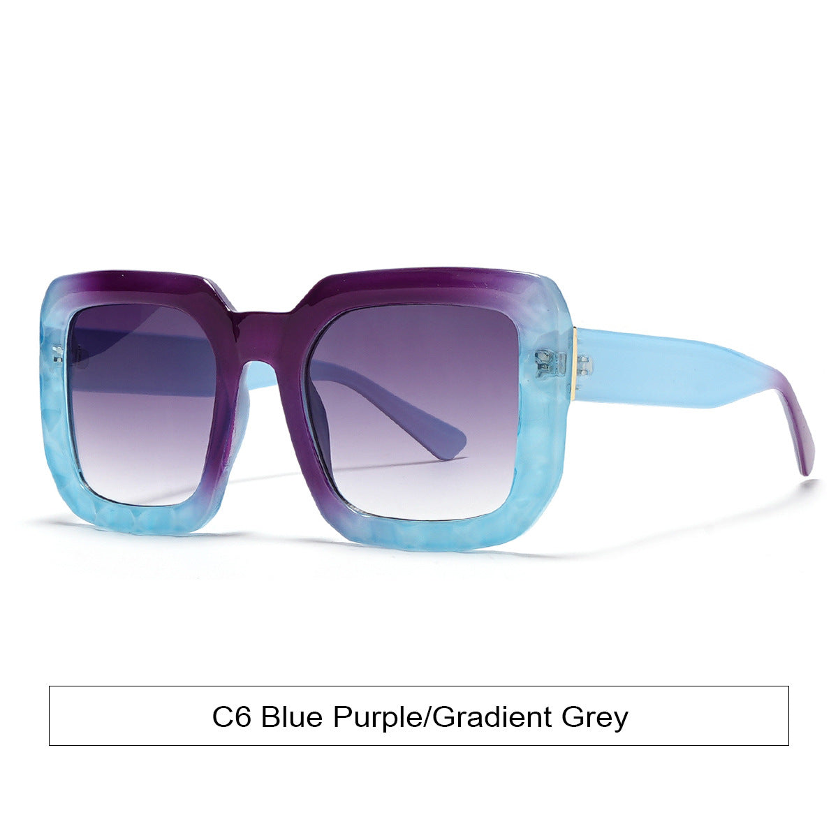 Oversized Square Frame Gradient Sunglasses - Purple - 1