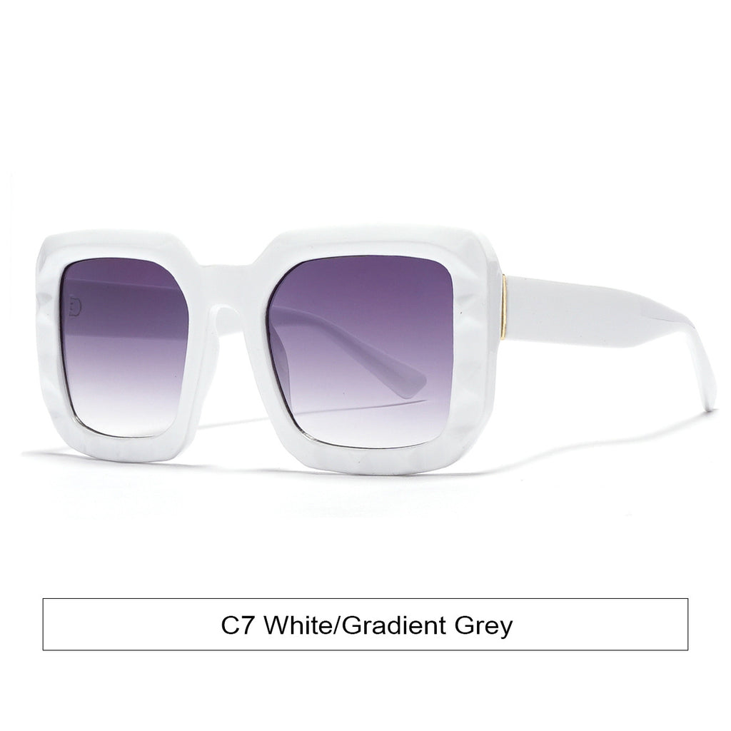 Oversized Square Frame Gradient Sunglasses - White