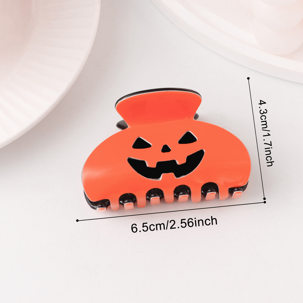 Jack O Lantern Hair Claw Clip - Color_03