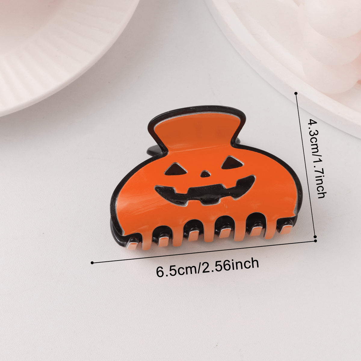 Jack O Lantern Hair Claw Clip - Color_04