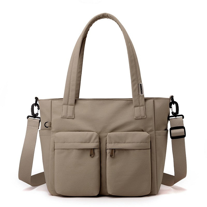 Nylon Utility Tote Bag with Crossbody Strap
