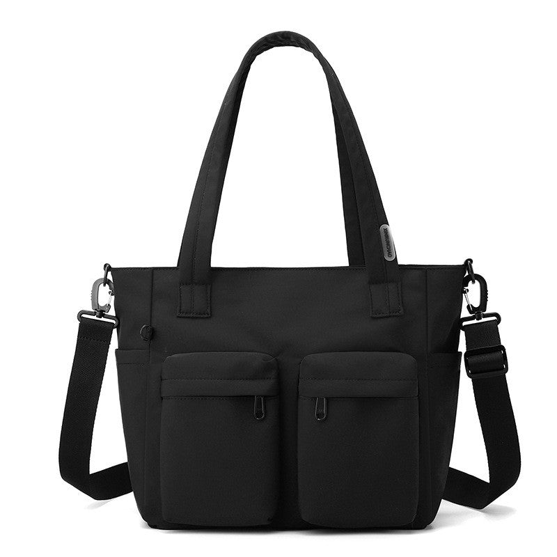 Nylon Utility Tote Bag with Crossbody Strap
