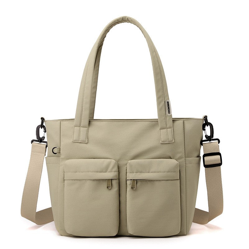 Nylon Utility Tote Bag with Crossbody Strap