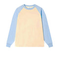 Two Tone Raglan Sleeve Cotton Tee - Blue